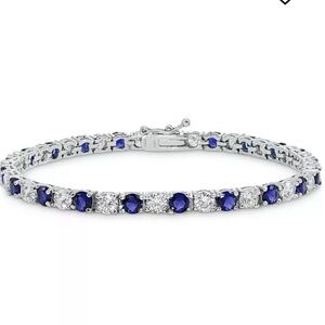 Cubic zirconia, tennis bracelets set in sterling silver